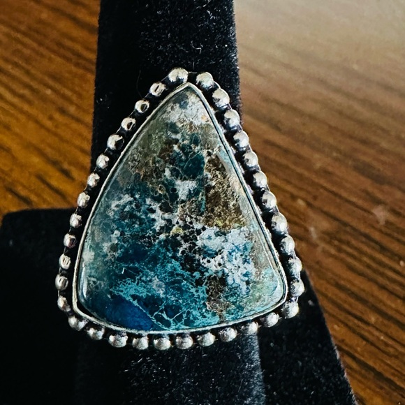 Azurite Blue Green Ring 6 1/2 - Picture 7 of 7